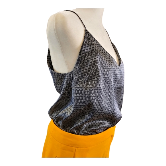 H&M Micro Print Cami Top | Black & White | Camisole | Satin Like | Geometric | 6 - Picture 2 of 14